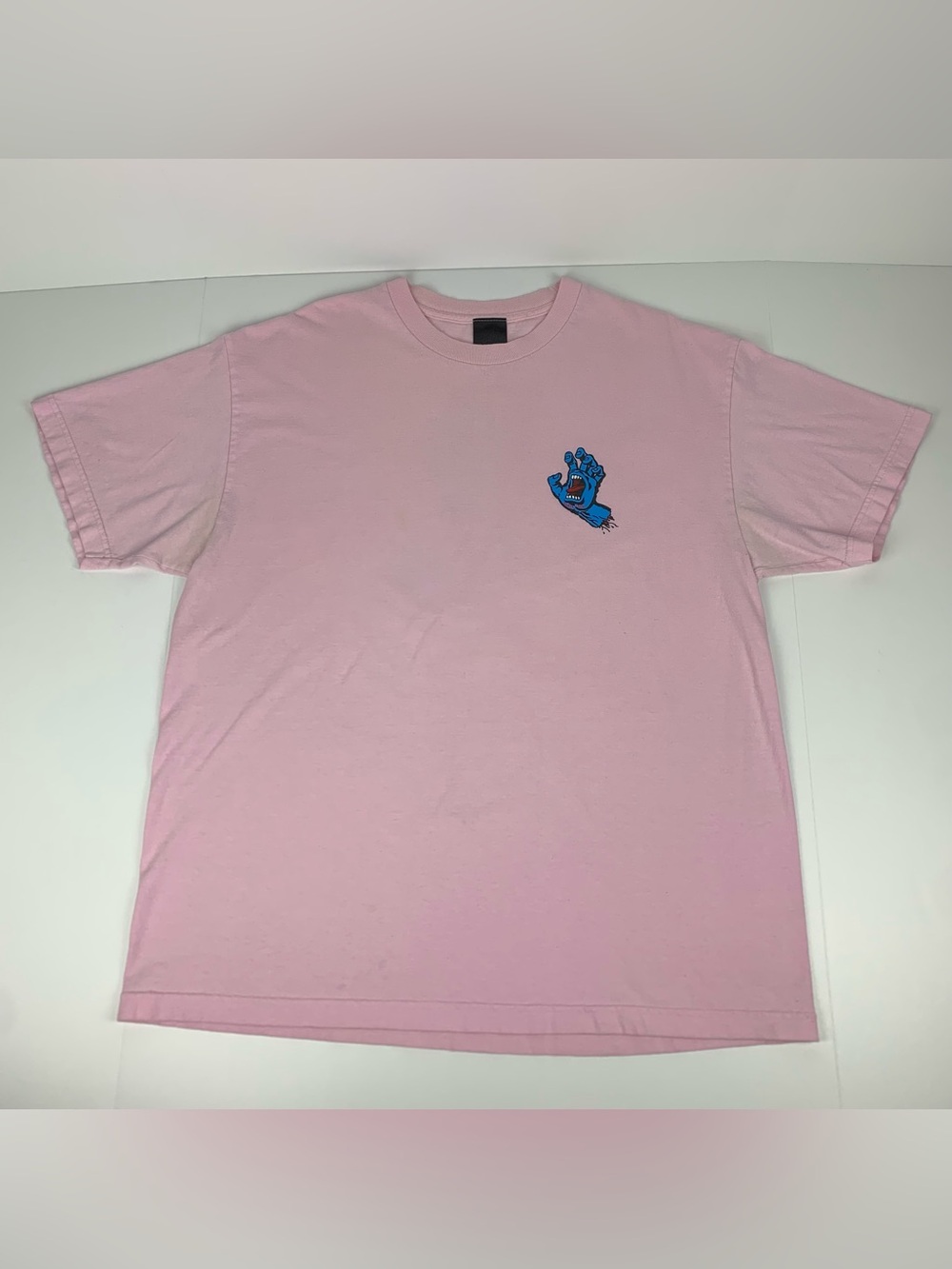 Santa Cruz Pink T-Shirt Screaming Hand Skateboard Tee Mens Size XL